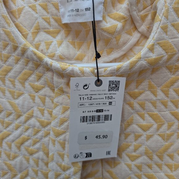 Zara girls yellow Blazer size 11-12 - Picture 2 of 3